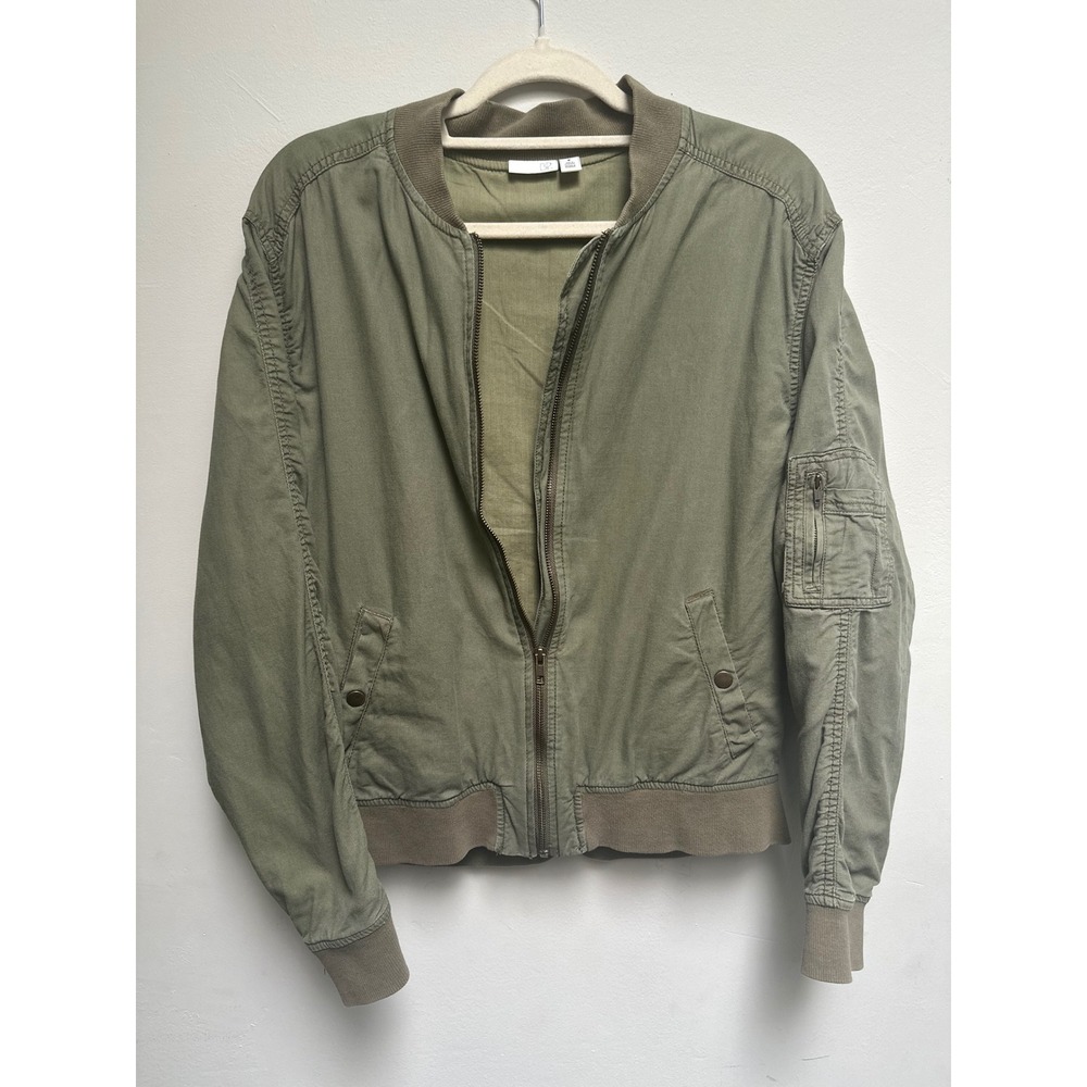BP Olive Green Cotton Bomber Jacket Women Utility Flight Jacket Zip Up Military